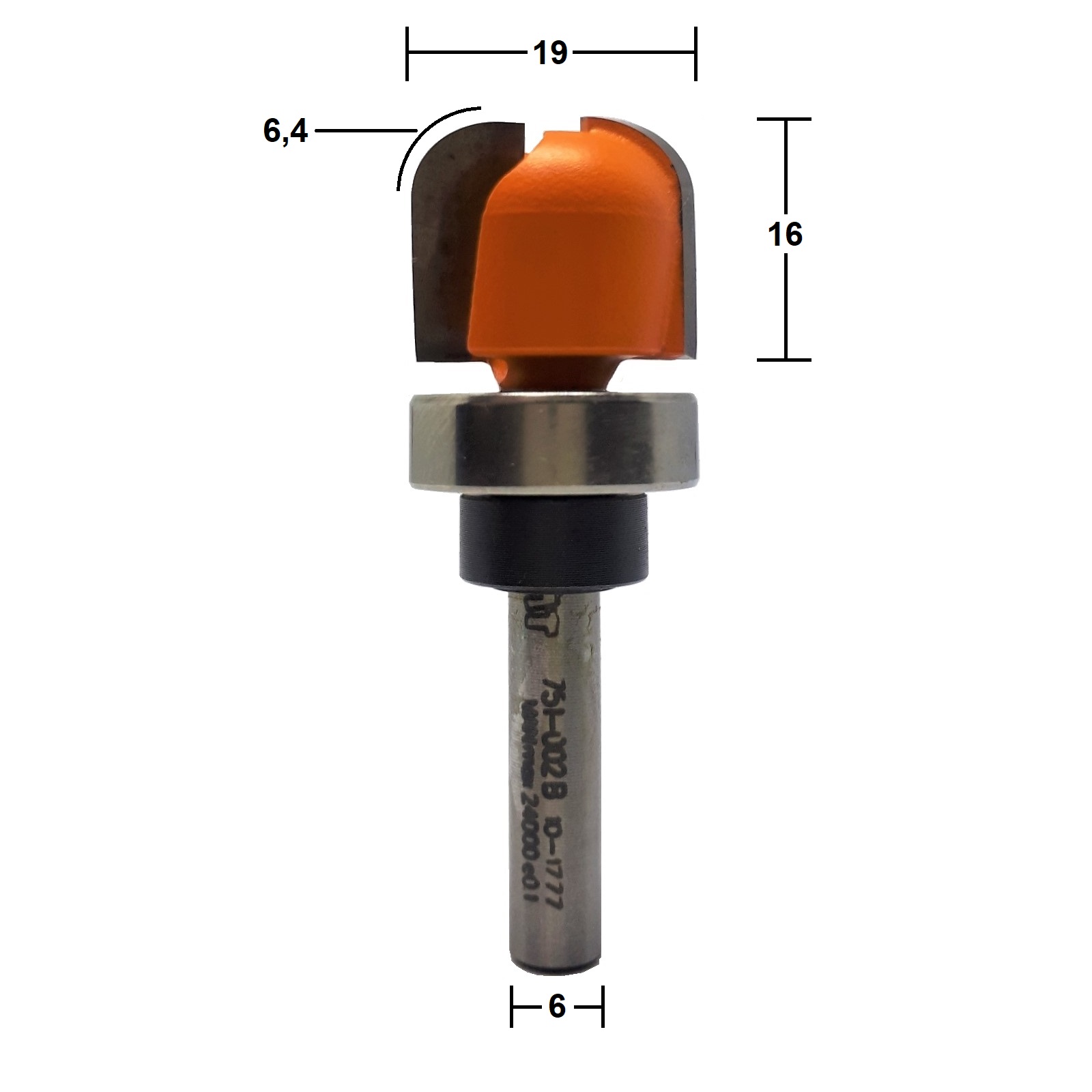 Fresa para Vasilhame de Madeira HW Ø19x6,4mm - marca CMT - Cód. 751.002.11B